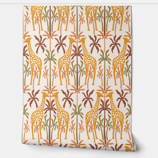Savanna Serenade Speelse Giraffe Behang