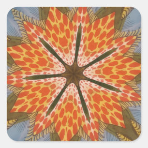 Savanna Star Bloom – Een gedurfde Afrikaanse diere Vierkante Sticker