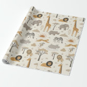 Savanna Sunrise Safari Pattern ID1259 Cadeaupapier (Uitgerold)