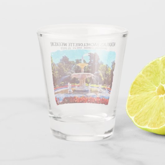 Savannah Bachelorette Weekend Shot glas (Achterkant)