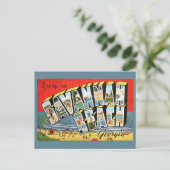 Savannah Beach Georgia 2 Ansichtkaart Briefkaart (Staand voorkant)