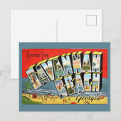 Savannah Beach Georgia 2 Ansichtkaart Briefkaart (Voorkant / Achterkant)