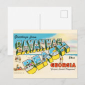 Savannah Beach Georgia Groet  Briefkaart (Voorkant / Achterkant)