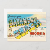 Savannah Beach Georgia Groeten Briefkaart (Voorkant / Achterkant)