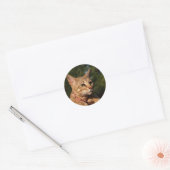 Savannah Cat Round Sticker (Envelop)