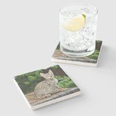 Savannah Cat Square Onderzetter (Zijkant)