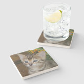 Savannah Cat Square Onderzetter (Zijkant)