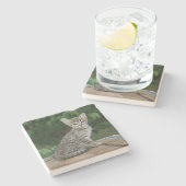 Savannah Cat Square Onderzetter (Zijkant)