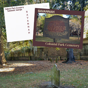 Savannah Colonial Park Gele Koorts Marker Briefkaart