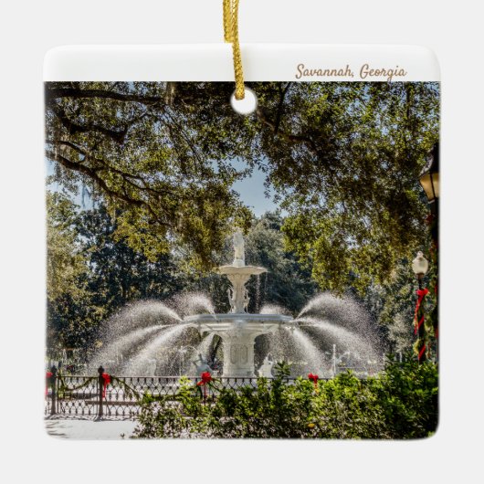 Savannah Fountain Holiday Ornament (Voorkant)