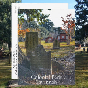 Savannah GA Historisch Koloniaal Park Fotografisch Briefkaart
