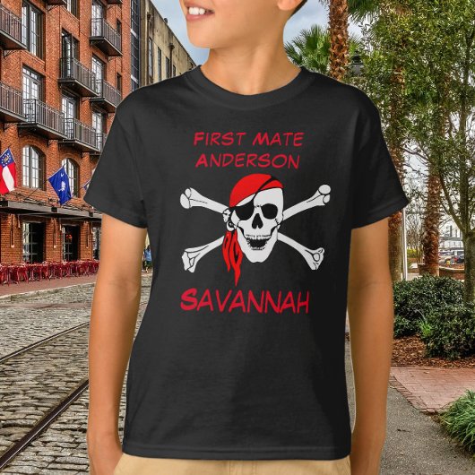 Savannah GA Pirate First Mate Name T-shirt