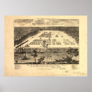 Savannah Georgia 1734 Panorama Map Poster