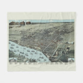 Savannah Georgia 1891 Birds Eye Uitzicht kaart Fleece Deken (Voorkant (Horizontaal))