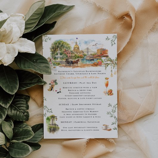 Savannah Georgia Bachelorette Weekend Itinerary Kaart