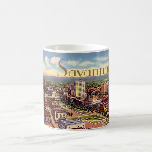 Savannah, Georgia Birdseye Uitzicht 1940 Koffiemok