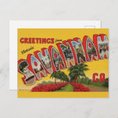 Savannah Georgia Briefkaart (Voorkant / Achterkant)