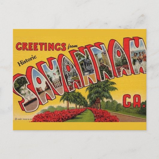 Savannah Georgia Briefkaart (Voorkant)