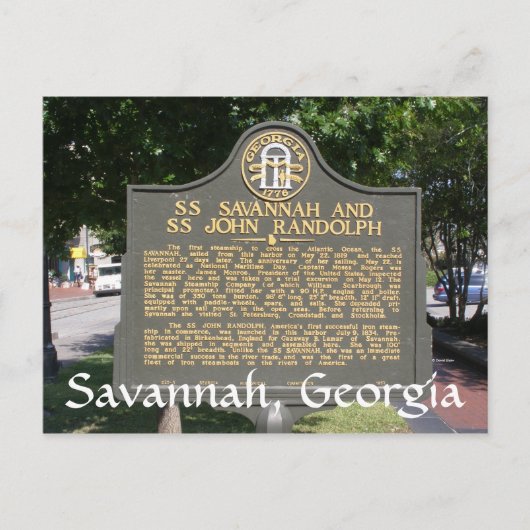 Savannah, Georgia Briefkaart (Voorkant)