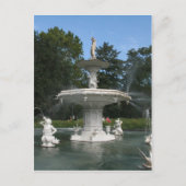 Savannah Georgia Forsyth Fountain Briefkaart (Voorkant)