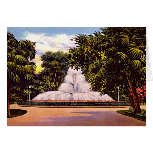 Savannah, Georgia Forsyth Park Fountain (Voorkant Horizontaal)