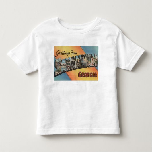 Savannah, Georgia - Grote letterscènes Kinder Shirts (Voorkant)