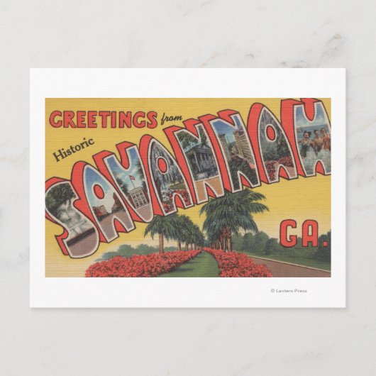 Savannah, Georgia (historisch) - Grote brief Briefkaart (Voorkant)