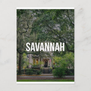 Savannah Georgia Historisch Huis en Levende Eiken Briefkaart