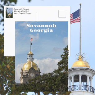 Savannah Georgia Historisch Stadhuis Fotografisch Briefkaart