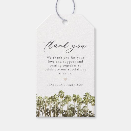 SAVANNAH Georgia Palm Tree Favor Gift Label Cadeaulabel (Voorkant)