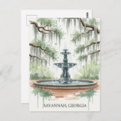 Savannah Georgia Postcard Briefkaart (Voorkant / Achterkant)