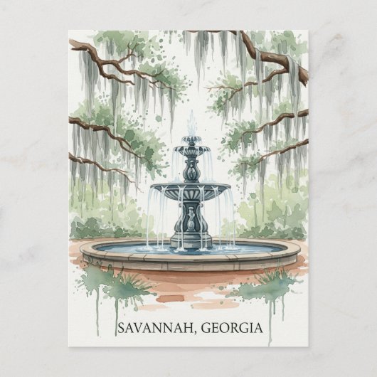 Savannah Georgia Postcard Briefkaart (Voorkant)