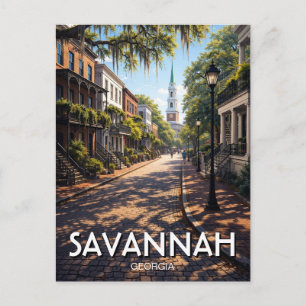 Savannah Georgia Reizen Briefkaart