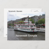 Savannah, Georgia riverfront Briefkaart (Voorkant / Achterkant)