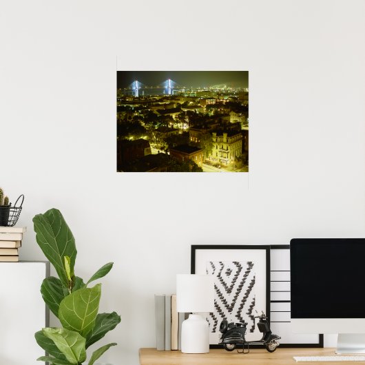 Savannah Georgia Skyline Poster (Thuiskantoor)