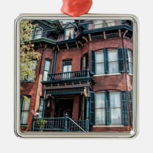 Savannah Georgia Victoriaans historisch huis Metalen Ornament