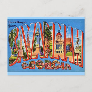 Savannah Georgia Vintage Ansichtkaart Briefkaart