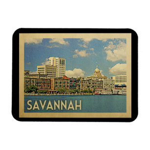 Savannah Georgia Vintage Travel Magneet