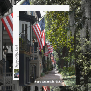 Savannah Georgia Vlag Lijn E Jones St Foto Briefkaart