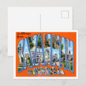 Savannah, Géorgie Vintage Big Lettres Carte postal (Devant / Derrière)