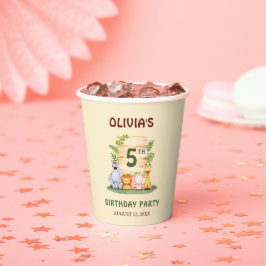 Savannah giraffe leeuw nijlpaard zebra olifant papieren bekers