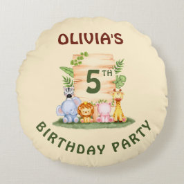 Savannah giraffe leeuw nijlpaard zebra olifant rond kussen