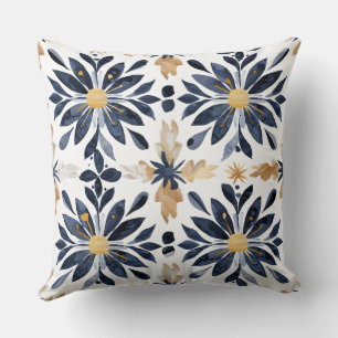 Savannah Hayes Coussin inspiré en bleu et or