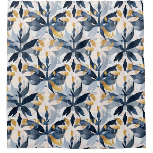 Savannah Hayes geïnspireerd blauw en goud Douchegordijn (Voorkant)