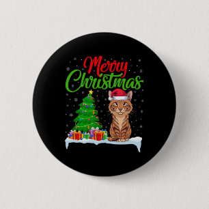 Savannah Kat Kerstboom Lichten Xmas Savannah C Ronde Button 5,7 Cm