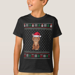 Savannah kat met Santa Hat Ugly Xmas Savannah T-shirt
