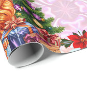 SAVANNAH ~ Kerstmeisje en kat ~ Cadeaupapier (Rol Hoek)