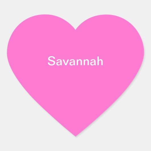 Savannah Kinder naam Sticker gepersonaliseerd roze (Voorkant)