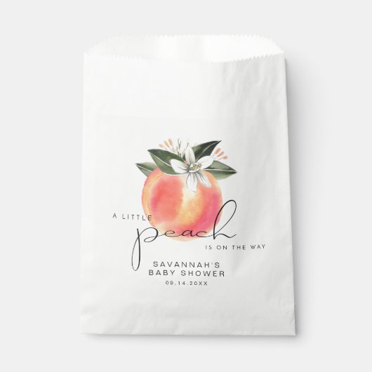SAVANNAH Little Peach Baby shower Bedankzakje (Voorkant)