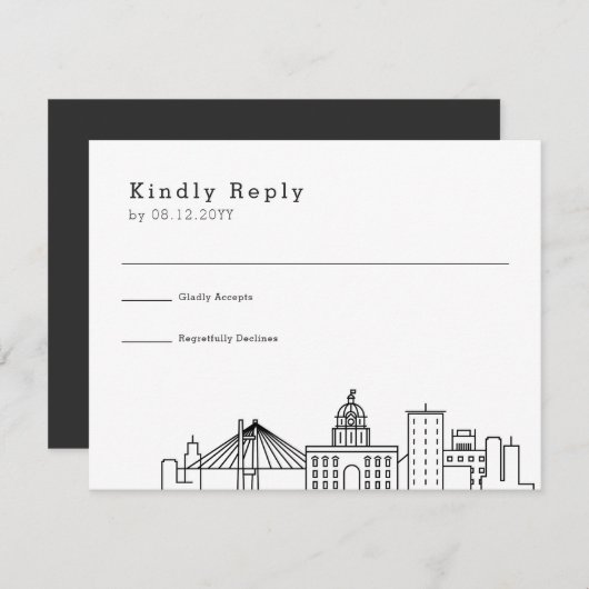 Savannah Mariage | Stylisé Skyline RSVP (Devant / Derrière)